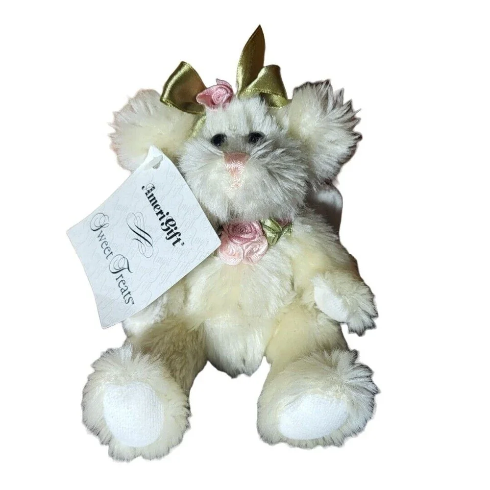 PBC International Sweet Treats Petite Angel w'kisses Cream Teddy Bear, 7